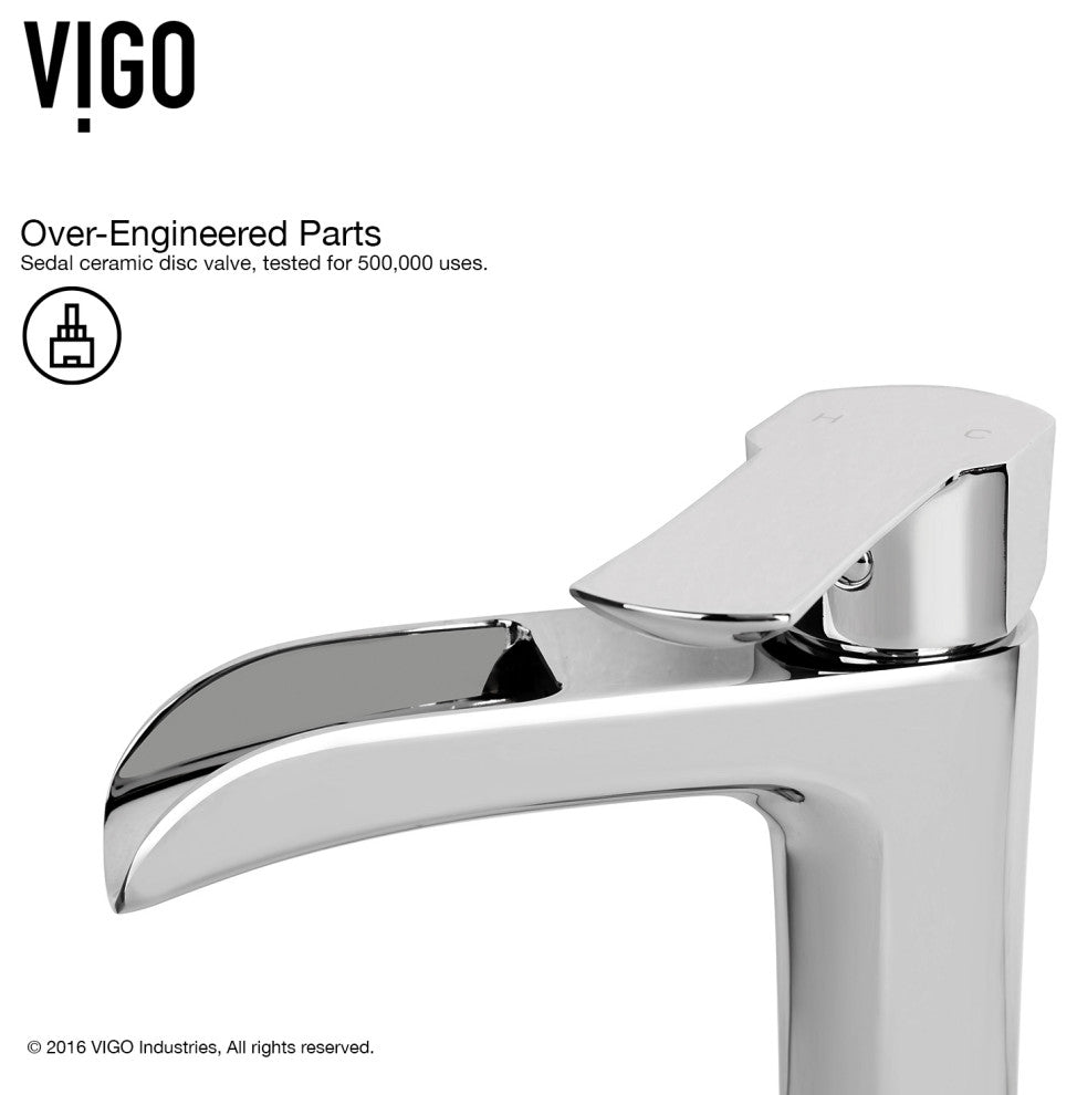 Donatello 18"L x 13"W Glass Vessel Sink and Niko 11"H Faucet Set