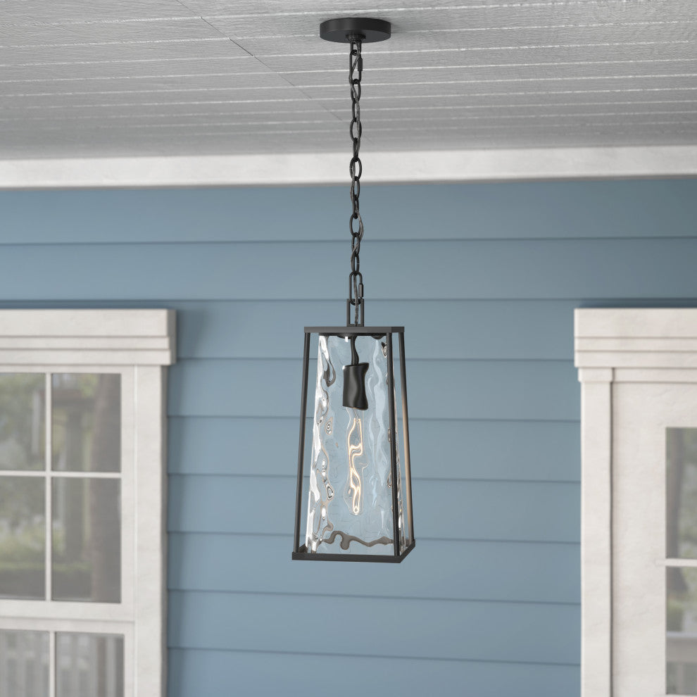 1 Light 7.5" Powder Coated Black Outdoor