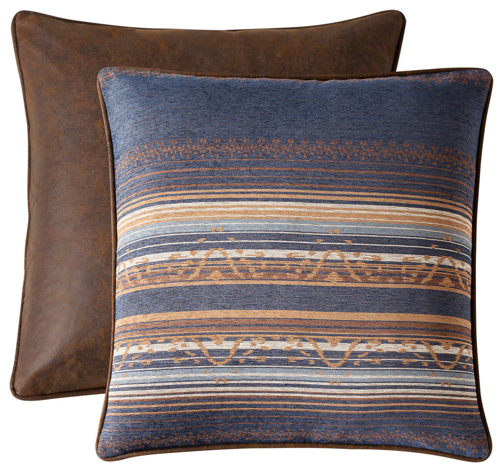 Estes Chenille Reversible Euro Sham, 27"x27", Blue