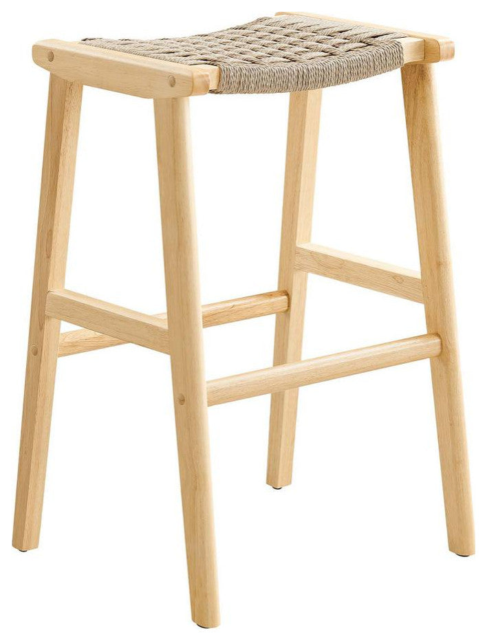 Saoirse Woven Rope Wood Bar Stool - Set of 2