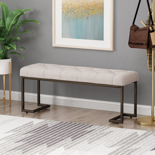 Gladys Modern Fabric Bench, Beige