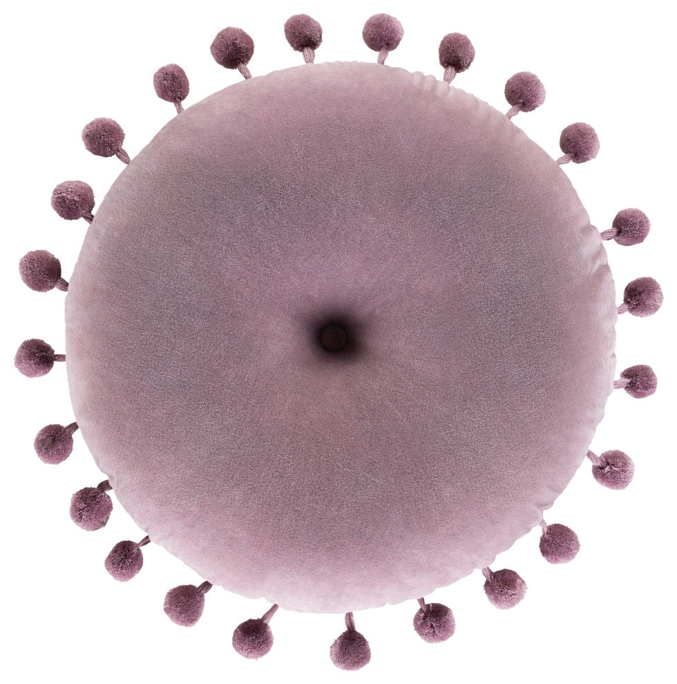 Surya Serengeti SGI-010 18"x18" Round Pillow Cover, Lavender