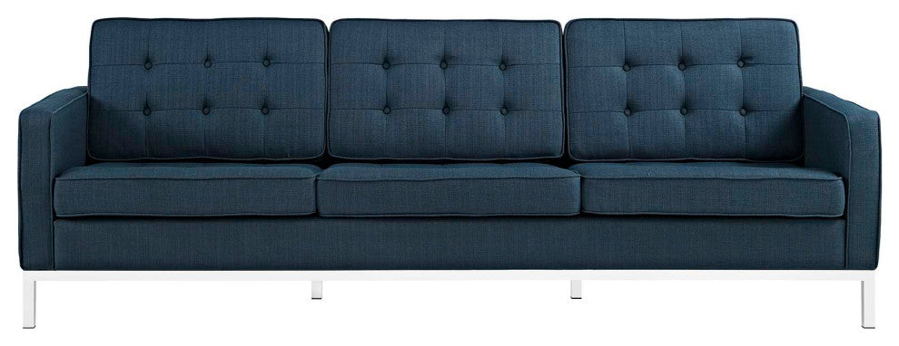 Modway Loft Upholstered Fabric Sofa, Azure