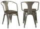 Tucker Metal and Wood Dining Armchairs, Set of 4