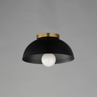 Maxim 10020 Thelonious 12"W Flush Mount Ceiling Fixture - Black / Natural Aged