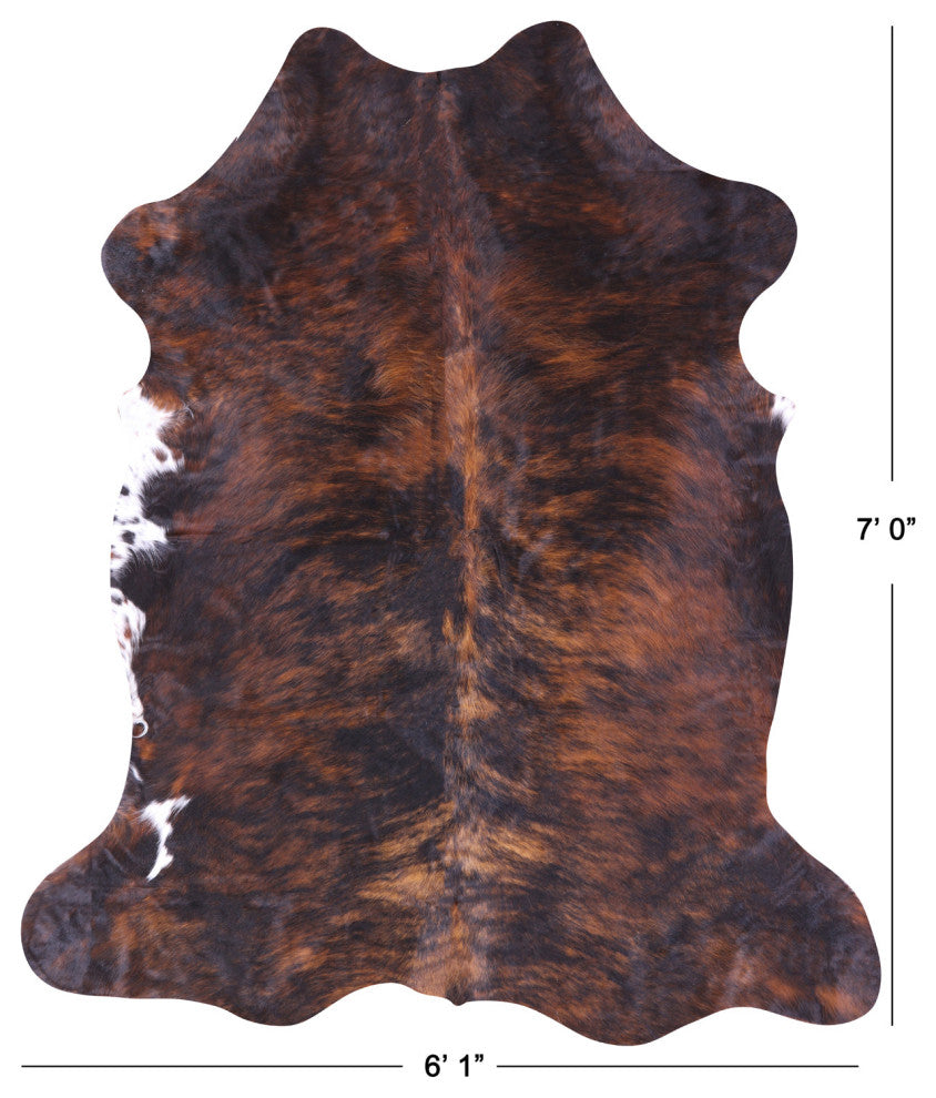 7' 0" X 6' 1" Brindle Natural Cowhide Rug C2346
