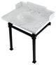 Kingston Brass LMS30MOQ0 30" Carrara Marble Console Sink, Legs