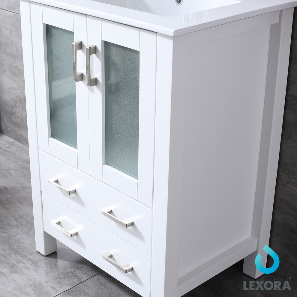 24" Single Vanity With Integrated Top, Sink, 22" Mirror