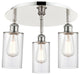 Clymer-3 Light 16" Flush Mount-Polished Nickel, Clear Glass Shade