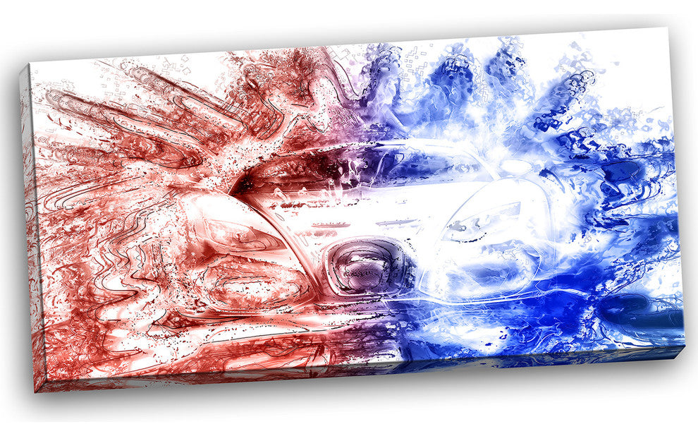 "Red and Blue Car" Canvas Painting