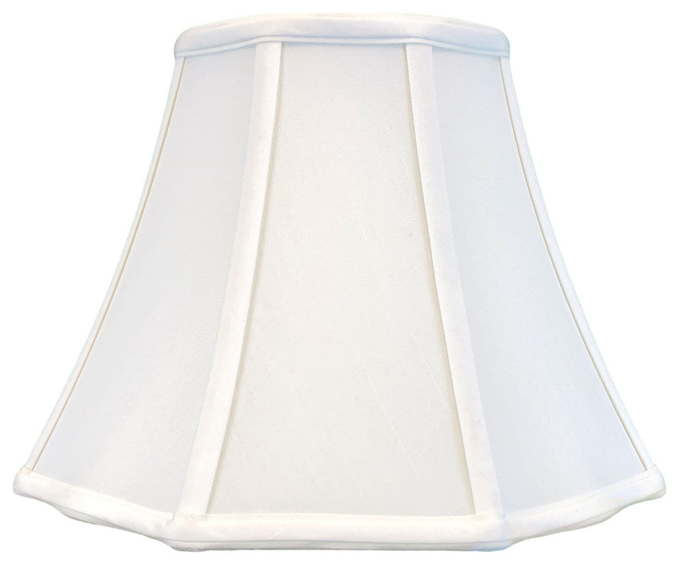 Royal Designs Flare Bottom Outside Corner Scalloped Basic Lamp Shade, Beige, Whi
