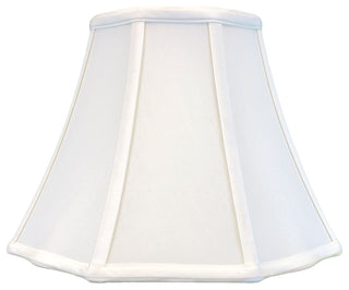 Royal Designs Flare Bottom Outside Corner Scalloped Basic Lamp Shade, Beige, Whi