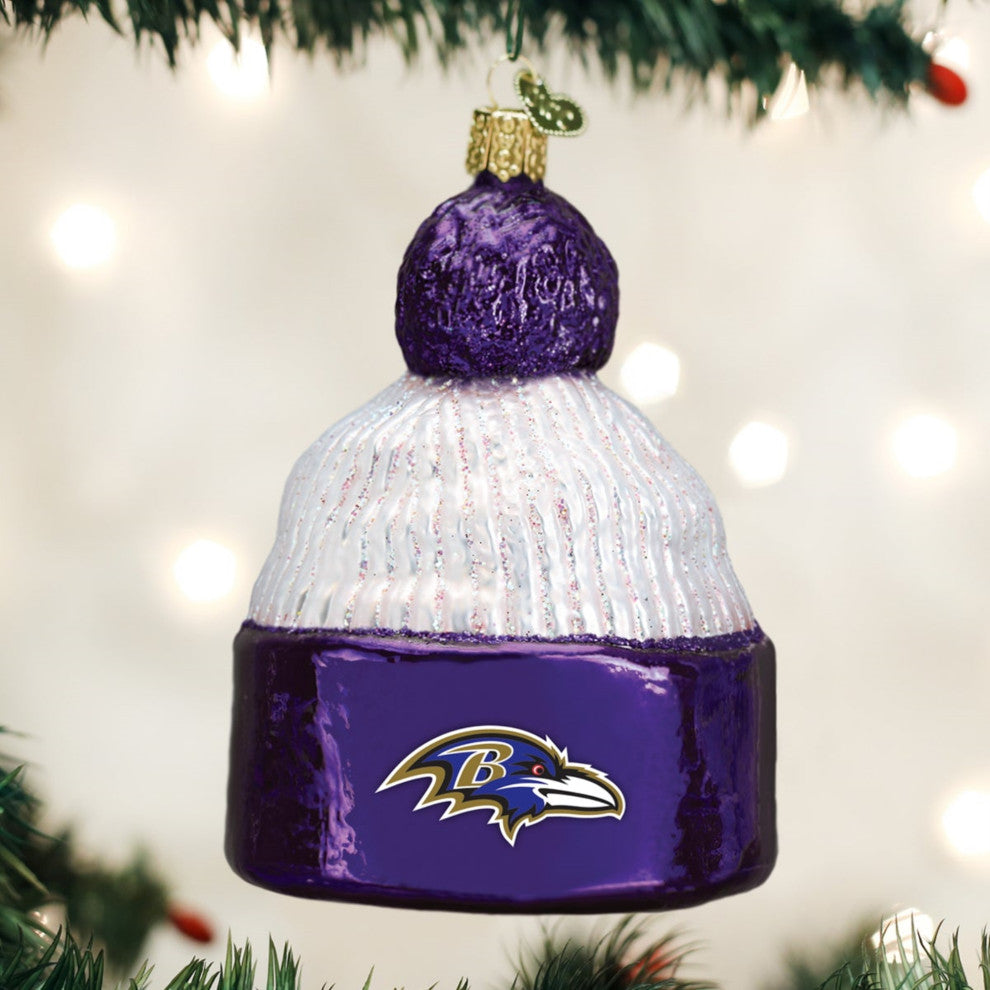 Old World Christmas Baltimore Ravens Beanie Ornament For Christmas Tree