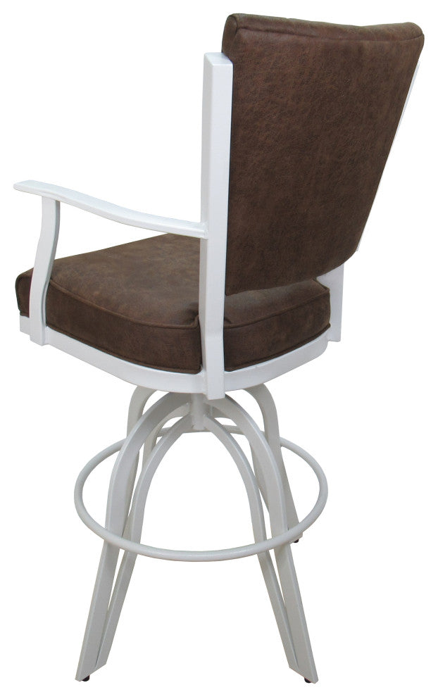Montana Swivel Tilt Metal 30" Bar Stool or Counter 26" on A Base, Northwest Whiskey, White, 26"