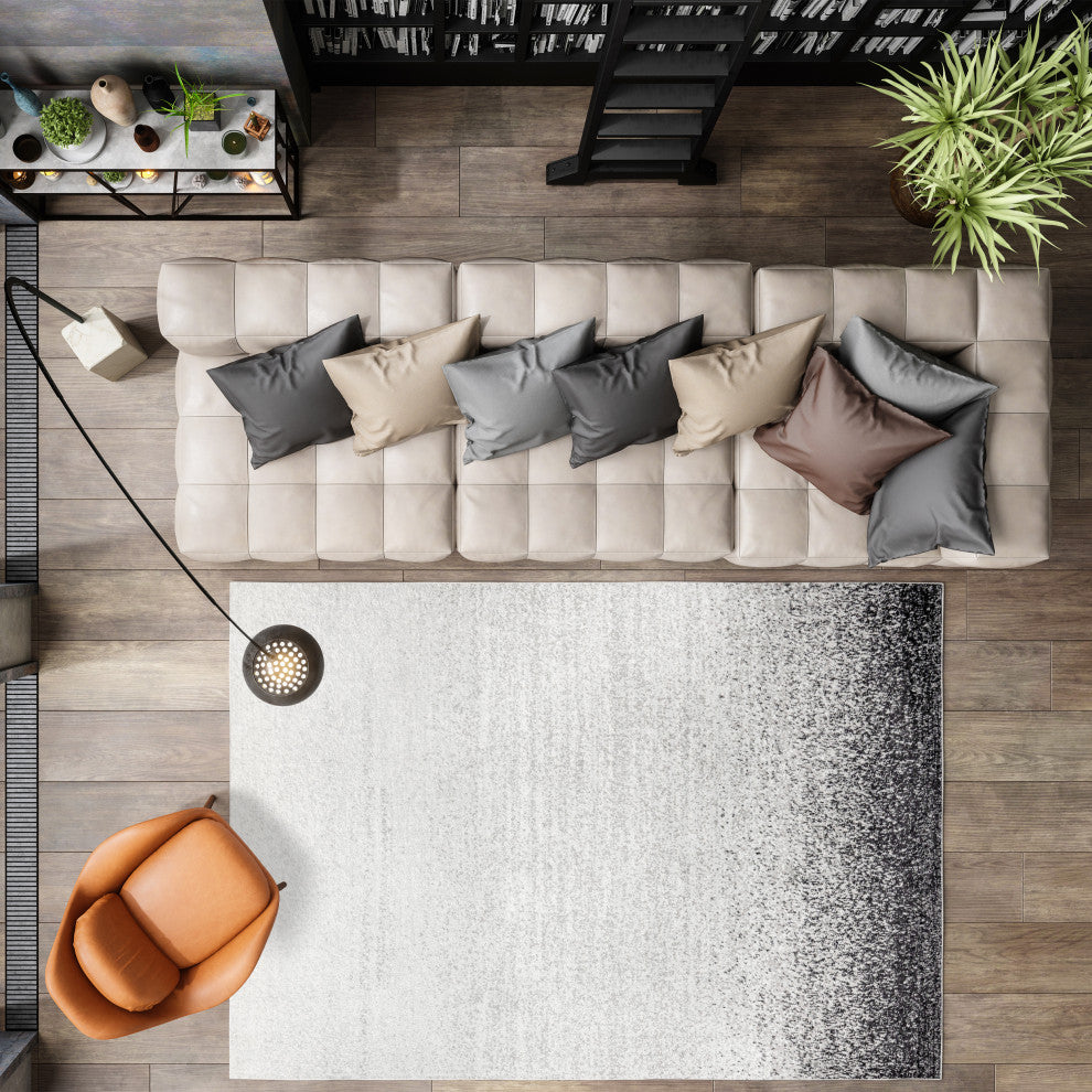 Shore Modern Gradient Area Rug, Gray/Cream, 4 X 6