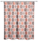 Square Flowers in Red Shower Curtain