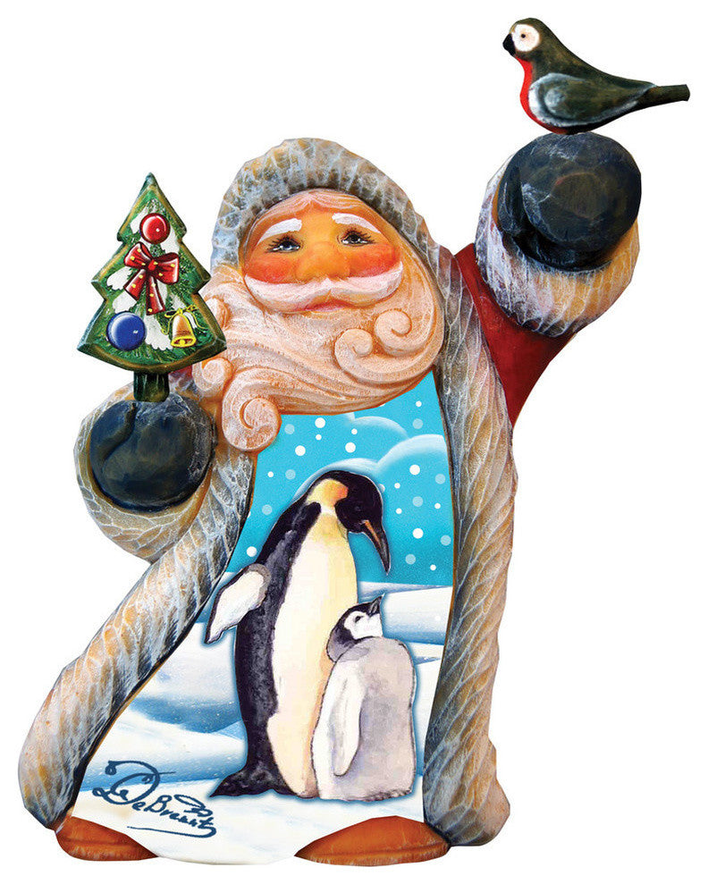 Hand Painted Penguin Love Tiny Tale Santa Figurine