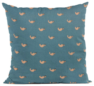 Plutus Blue Beaded Motif Luxury Throw Pillow, 26"x26"