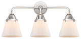 Small Cone Bath Vanity Light, Polished Chrome, Matte White