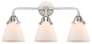 Small Cone Bath Vanity Light, Polished Chrome, Matte White