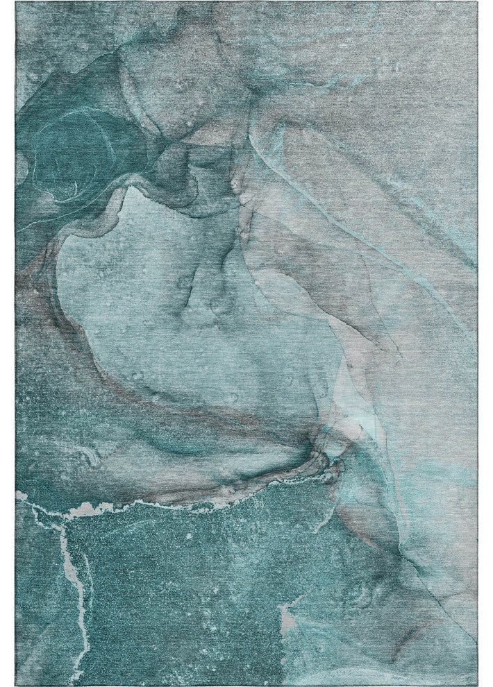 Premium Machine Washable Mayfield AMF524 Teal 3' x 5' Rug