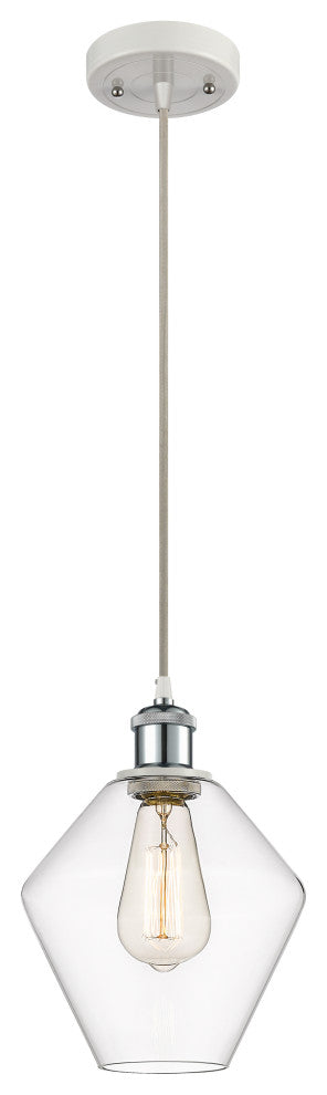 Innovations 516-1P-WPC-G652-8 1-Light Mini Pendant, White, Polished Chrome
