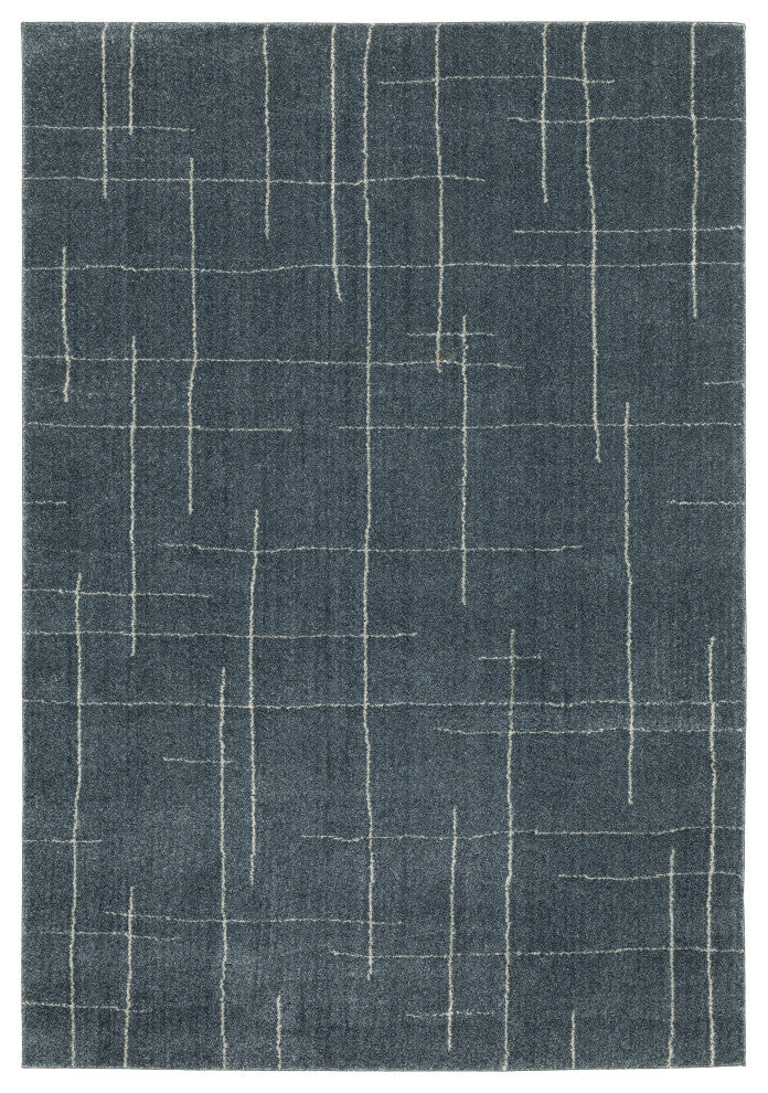 Alistair Abstract Geometric Blue/ Gray Indoor Area Rug, Blue, 7'10"x10'10"