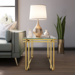 Metal 24" Side Table, Gold