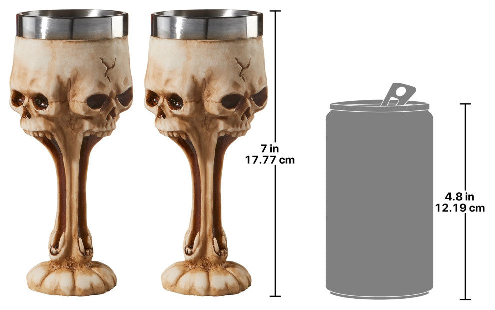 Gothic Scare Skull Goblets, Set of 2
