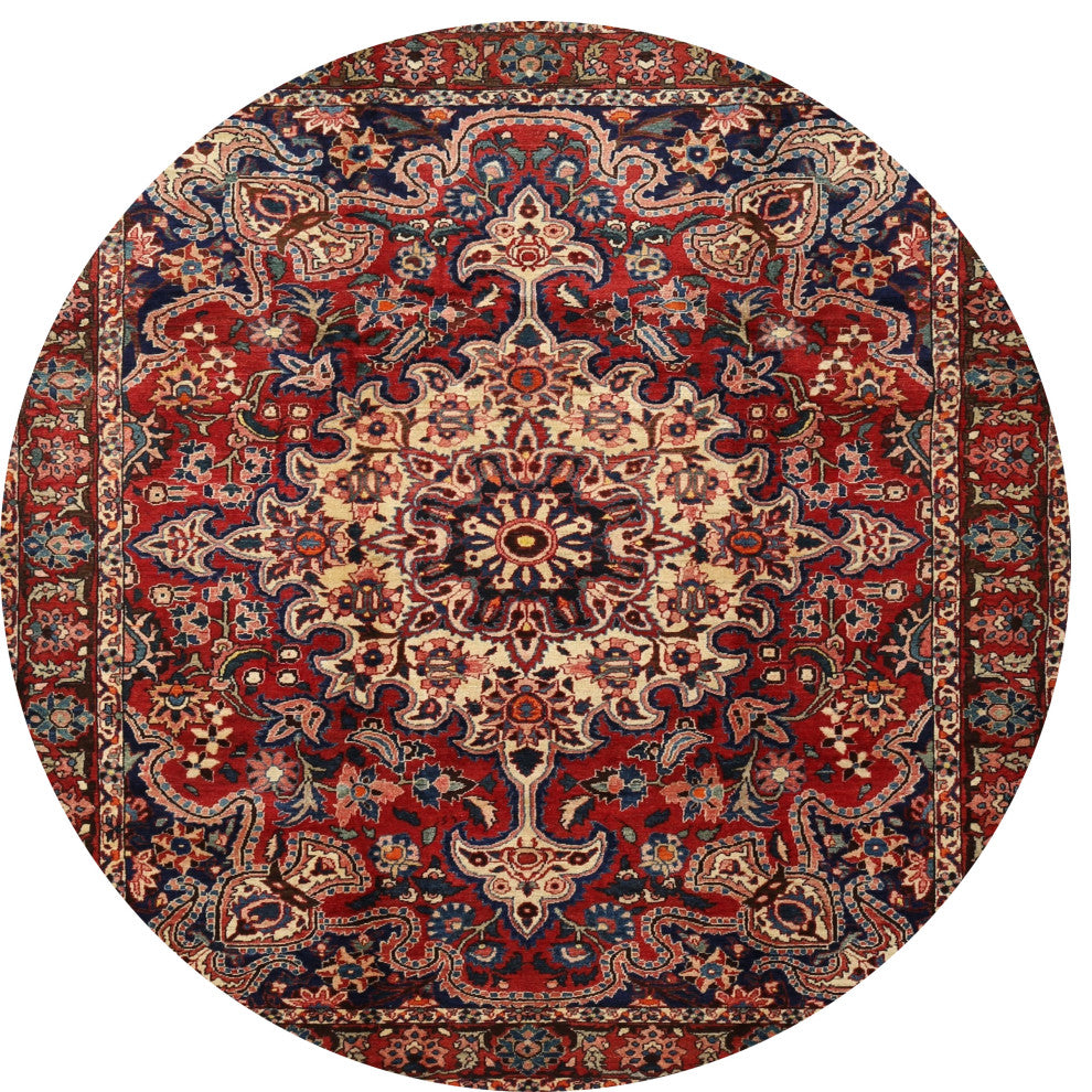 Ahgly Company Indoor Round Traditional Area Rugs, 4' Round