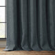 Faux Linen Darkening Curtain Single Panel, Reverie Blue, 50"x108"