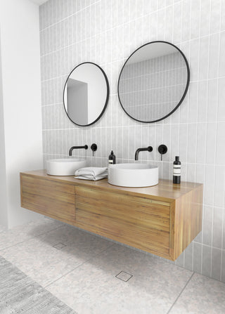 Round 24" Stainless Steel Framed Mirror, Black