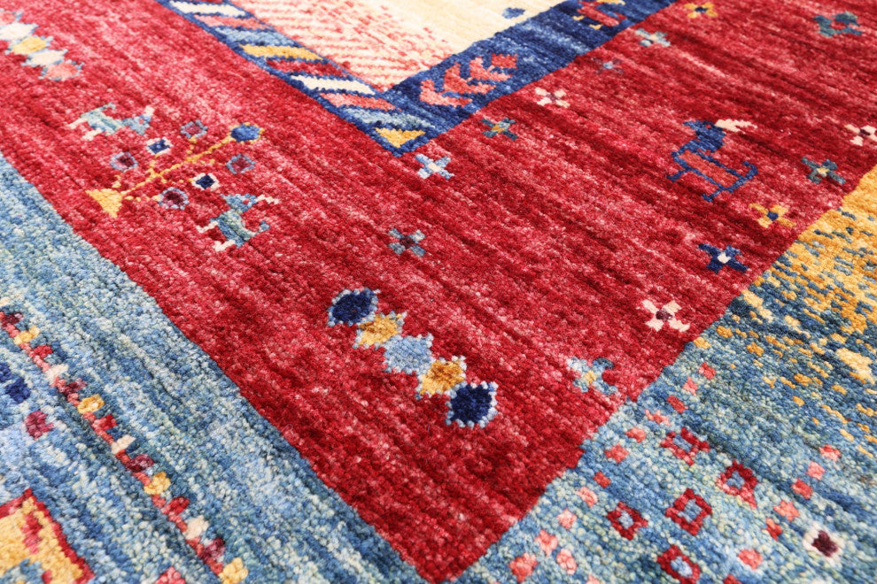 Tribal Persian Gabbeh Handmade Rug 5' 9" X 7' 6" Q7935