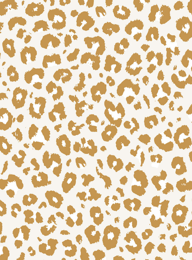 Animal Print Leopard Peel and Stick Vinyl Wallpaper, Gold, 24"w X 60"h