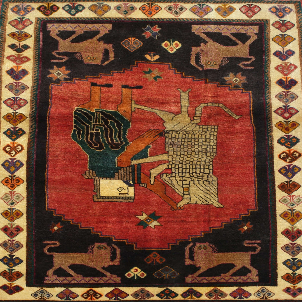 Ahgly Company Indoor Square Traditional Area Rugs, 6' Square