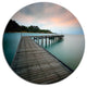 Wooden Bridge Into Blue Sea, Modern Bridge Round Wall Art, 36"