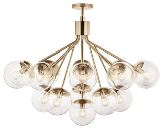 Silvarious Convertible Chandelier, Champagne Bronze Clear, 16 Light Clear