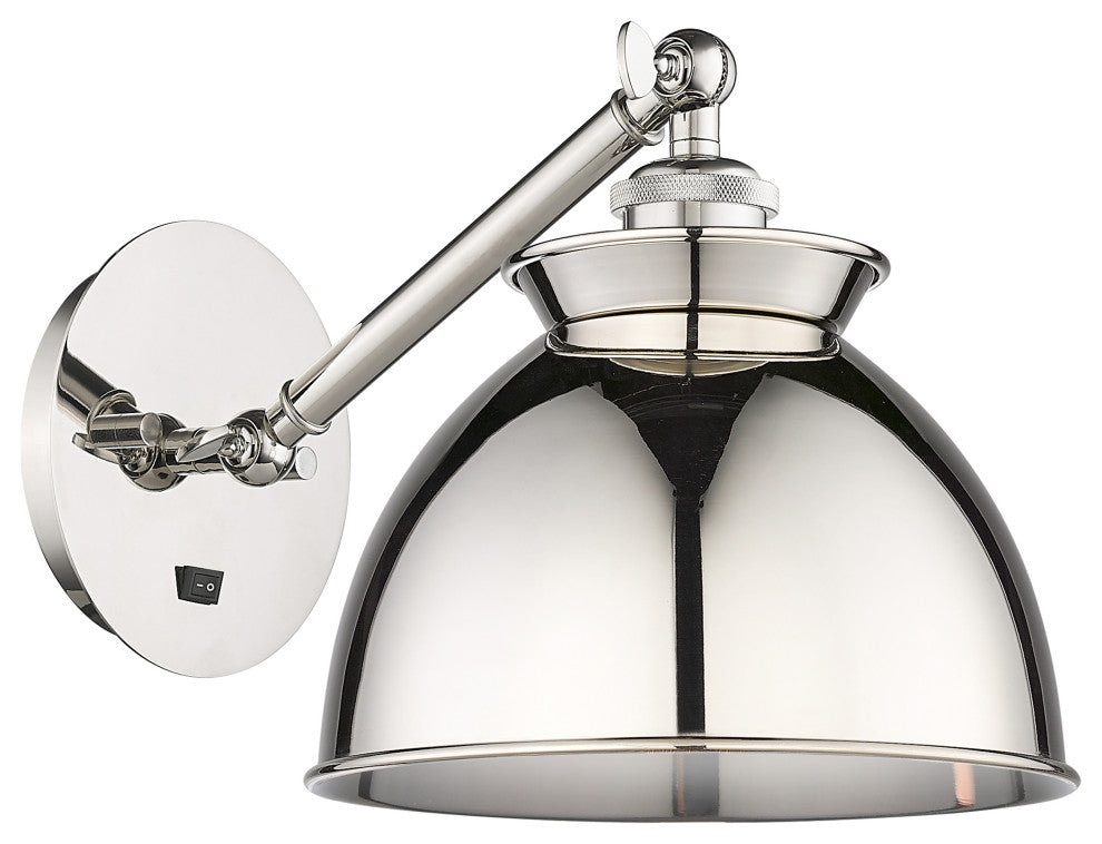 Ballston Adirondack 1-Light 8" Sconce-Arm Adjusts Up/Down, Polished Nickel