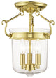 Livex 50481-02 3-Light Polished Brass Ceiling Mount, Polished Brass