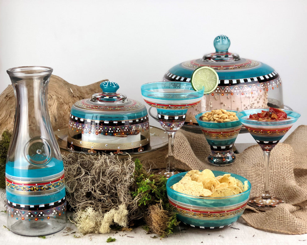 Mosaic Carnival Margarita Glasses, Set of 2