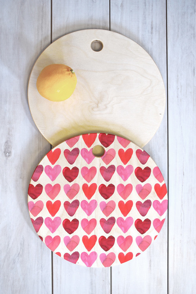 Amy Sia Heart Watercolor Cutting Board, 11.5"x11.5"
