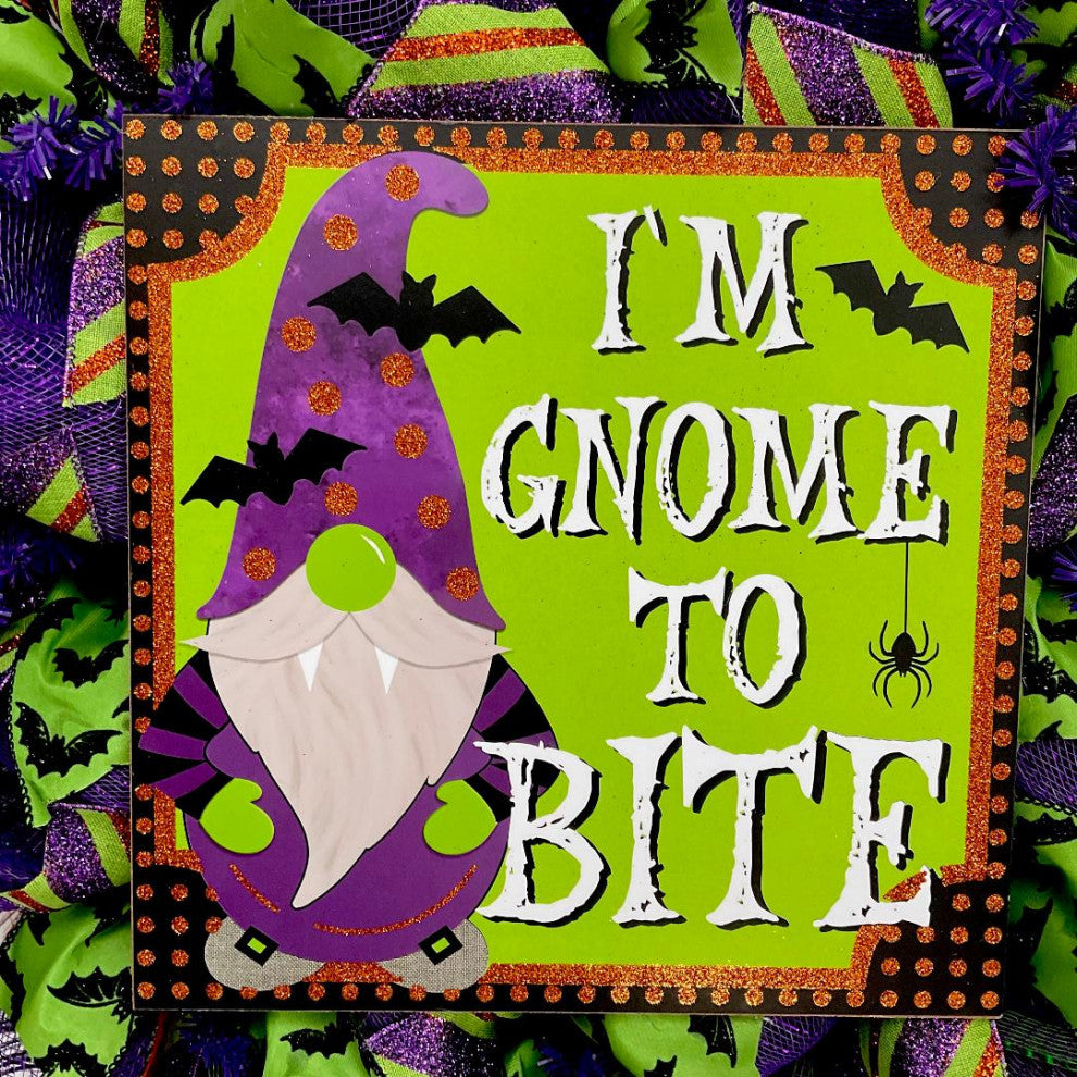 Gnome To Bite Deco Mesh Halloween Wreath