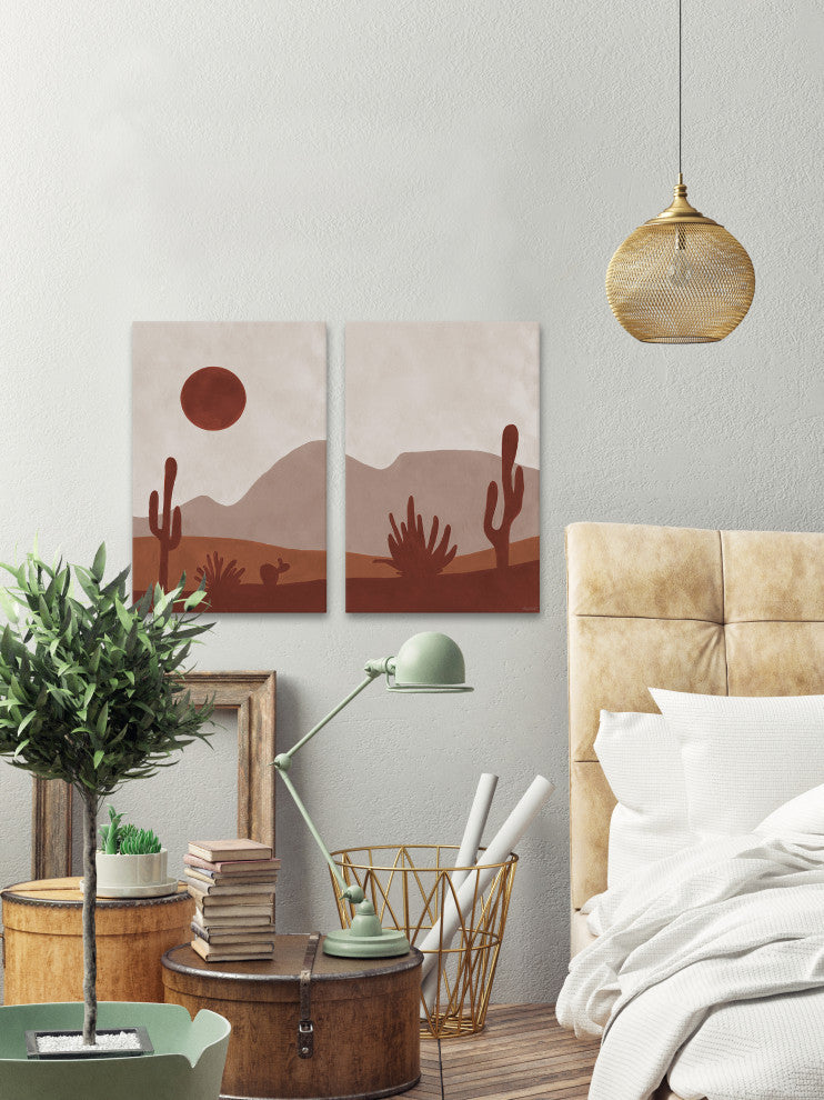 Desert Moon Diptych, 2-Piece Set, 30x45 Panels