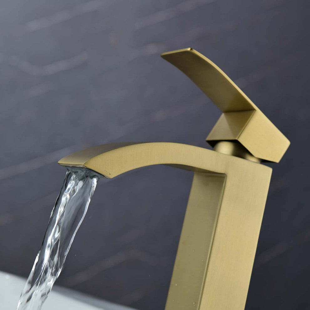 Givingtree Single Lever Operation Single Hole Bathroom Faucet,Gold