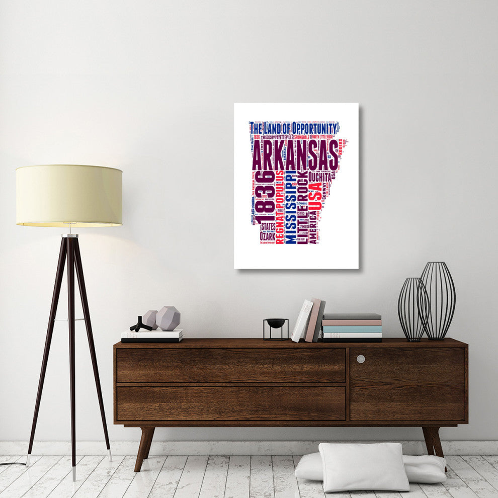 "Arkansas Word Cloud Map" Fine Art Print