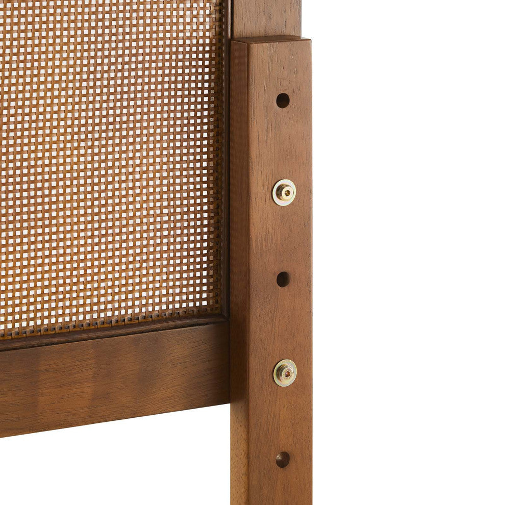 Sirocco Rattan and Wood King Platform Bed, Walnut