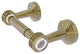 Pacific Beach Two Post Dotted Accent Toilet Tissue Holder, Unlacquered Brass