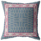 20" Pink Blue Nest Ornate Frame Suede Throw Pillow