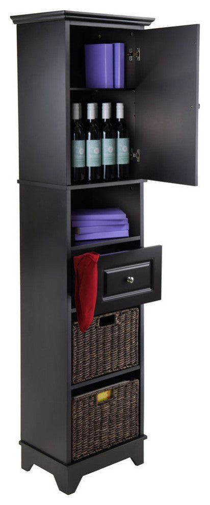 Wyatt Tall Cabinet With 2 Husk Baskets