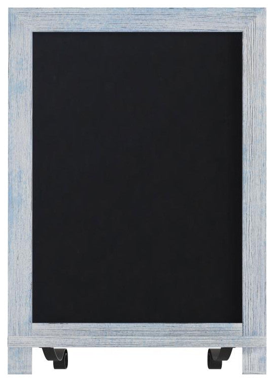 Canterbury Magnetic Chalkboard WithMetal Scrolled Legs, Hang or Countertop Board, 12" X 17" - Rustic Blue